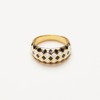 18K Gold Plated Titanium Checker Dome Ring. Vintage Styled Women