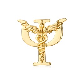 Psychology Psi Caduceus Brooch,Medical Rod of Asclepius Pin for Psychologist Doctor Nurse Backpack Lapel Badge