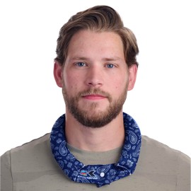 KOOLGATOR Evaporative Cooling Neck Wrap – Reusable Neck Cooler with Long Lasting Relief During Hot Weather Activities, Sports, & Outdoor Work, Blue & Red Paisley, 1 Pack
