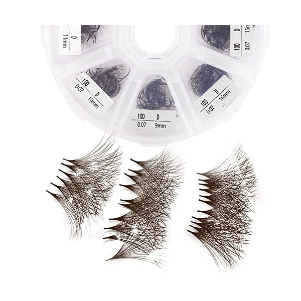 Volume Lash Extensions 10D Brown Premade Fans 500 PCS 0.07mm