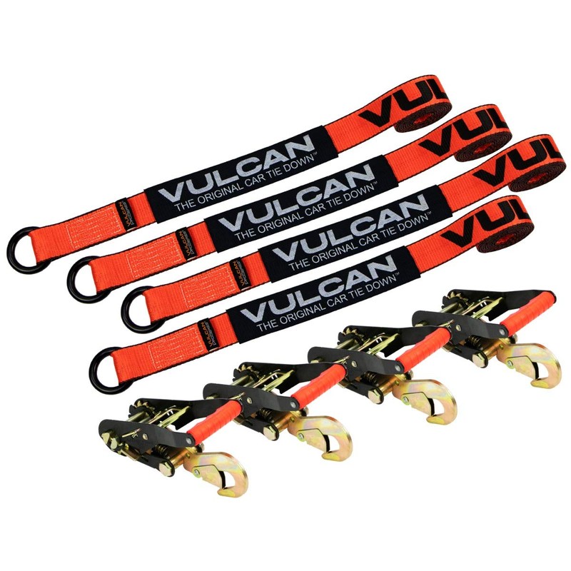 VULCAN Car Tie Down with Snap Hooks - Lasso Style