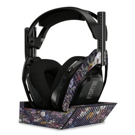 MightySkins Carbon Fiber Skin Compatible with Astro A50 Wireless Headphones + Base Station (Gen 4) - Midnight Blossom | Protective, Durable Textured Carbon Fiber Finish | Easy to Apply