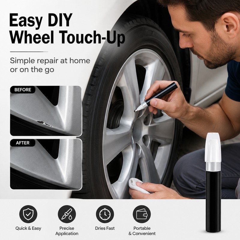 Automotive Wheel Touch-Up Paint Pen for Minor Scratches – Precision