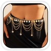 Brishow Gold Sequins Waist Chain Layered Belly Chain Body Chain
