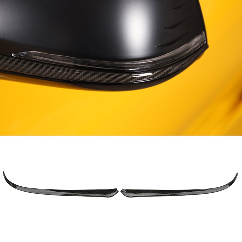 2pcs Side Rearview Mirror Trim ABS Carbon Fiber Color Wing