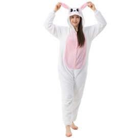 Katara Rabbit Pink / White Costume Suit Onesie / Jumpsuit Onesie Bodysuit for Adults, Women, Men, Pyjamas, Unisex – Many Different Animals