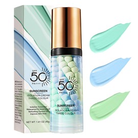 3 In 1 Makeup Primer for Face,SPF 50,Primer for Face Before Makeup,One Step Color Corrector,Sunscreen Makeup Primer,Neutralizes Redness,Skin Tone Even,Summer Oil Control Moisturizing Makeup Base