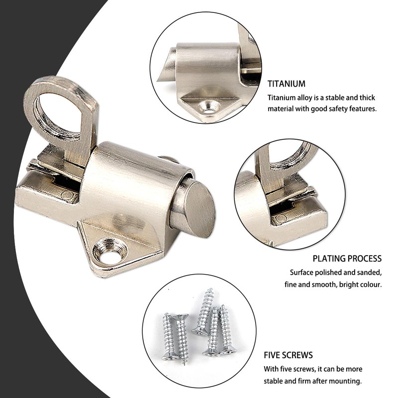 DOERDO Latch Lock Zinc Alloy Automatic Spring Load Bolt Latch,