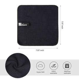 VIVOTE 12pack Microfiber Cloth Barista Cloth Black Waffle Tea Towel Dishcloths Washable Kitchen Rags Thick Household Cleaning Cloths Lint Free 20cm X 20cm