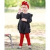 RuffleButts Mallas con volantes sin pies para niñas, color rojo,