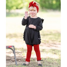 RuffleButts Mallas con volantes sin pies para niñas, color rojo, 6-12 m, Rojo -