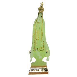 Needzo Our Lady of Fatima Luminous Figurine, Christian Home Decor, Catholic Statue, 3 1/2 Inch