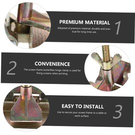 KONTONTY Silk Screen Printing Butterfly Hinge Clamp DIY Tool for Precise Frame Alignment Galvanized Design for Easy Use and Storage for Hobbyists and Creatives