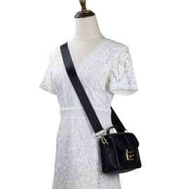 Allzedream Taschengurt Crossbody Bag Damen Breiter Gurt Zum Wechseln Einstellbar Umhängetasche (Schwarz, Gold Hardware)