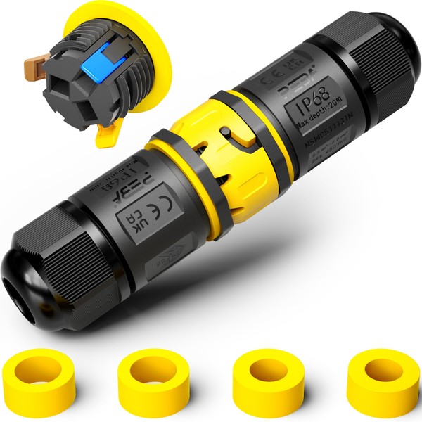 PEBA IP68 Waterproof Cable Connector, 3-Pin, Plug-in Waterproof Cable Connector,