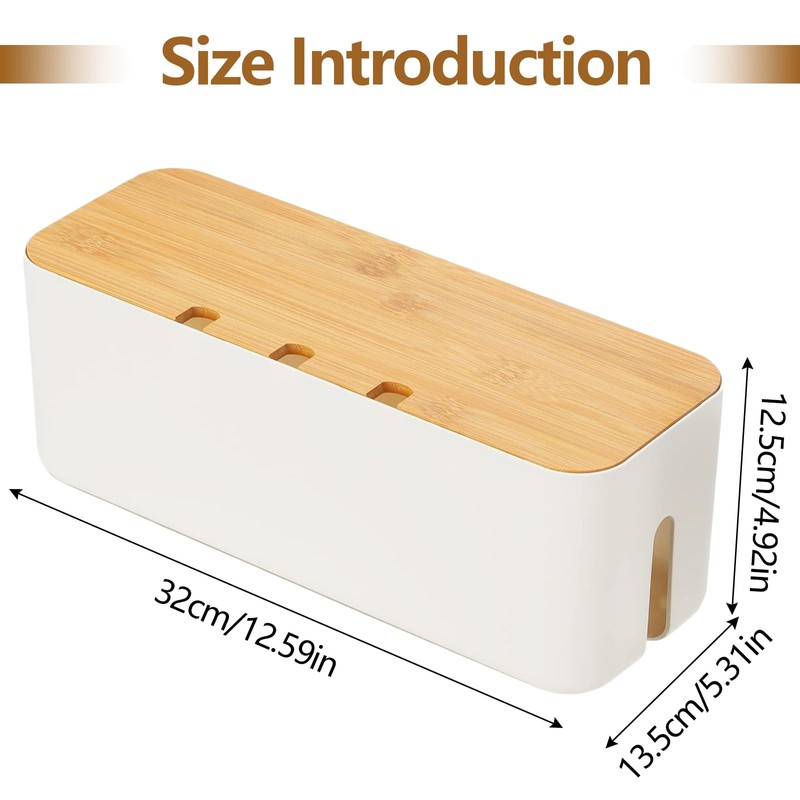 Cable Management Box, Larger Cable Tidy Box Cord Organizer Boxes