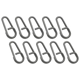 PATIKIL 0.8 x 0.35 Inch Fishing Snaps Clips, 50 Pack Stainless Steel Oval Split Rings Fishing Fishing Tackle Quick Change for Freshwater Saltwater, Black