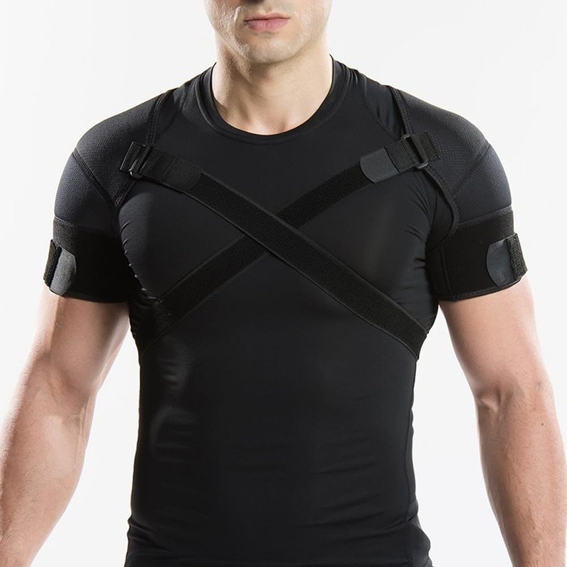 Kuangmi Double Shoulder Support Brace Strap Wrap Neoprene Protector (XXX-Large)