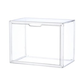 BOHOIDEE 2PACKS Clear Book Storage Organizer for Bookshelf, Plastic Stackable Book Display Case with Magnetic Door, Acrylic Showcase for Toys Handbags, Shoes, Purses
