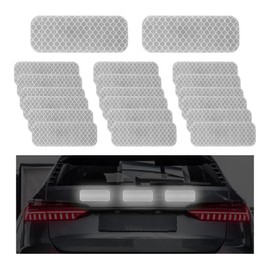 KVAEY 20 PCS Warning Reflective Stickers, Strong Reflective Waterproof Stickers for Safe Driving, High Visibility Bulk Sticker for Cars Pickup Trucks Motorcycles Bicycles (Silver)