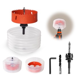 VUAOHIY 4 Inch Hole Saw for Recessed Lights Can Lights, Hole Cutter with Dust Bowl, Hole Saw Dust Catcher with Bi-Metal Wood Drywall Hole