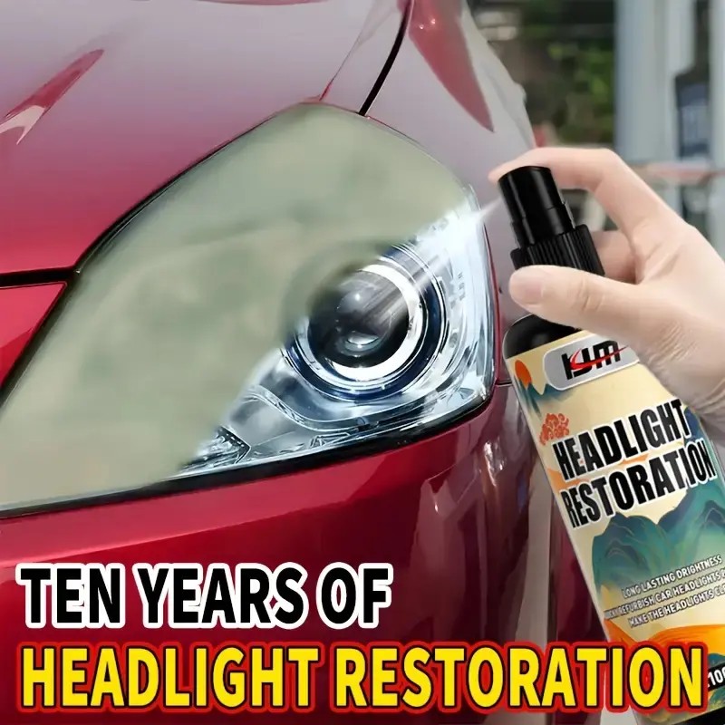 Car Headlight Lens Restoration Kit – Deoxidizer Solution for Cloudy