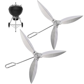 aleawol 2 Set 22-1/2 Inch One-Touch Cleaning System Kit, 7444 Weber Kettle Barbecues Replacement Parts for Thickened Heat Resistant Kettle Grill Replacement Parts for Weber Charcoal Grill Silver