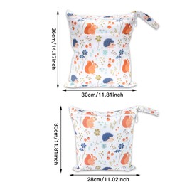 ABirdon Pack of 3 Wetbag Nursery Wet Bag Nappy Bags Zip Waterproof Washable Wetbag Organiser for Toddler Nappies Travel Gym Beach Pool, Hedgehog, travel bag