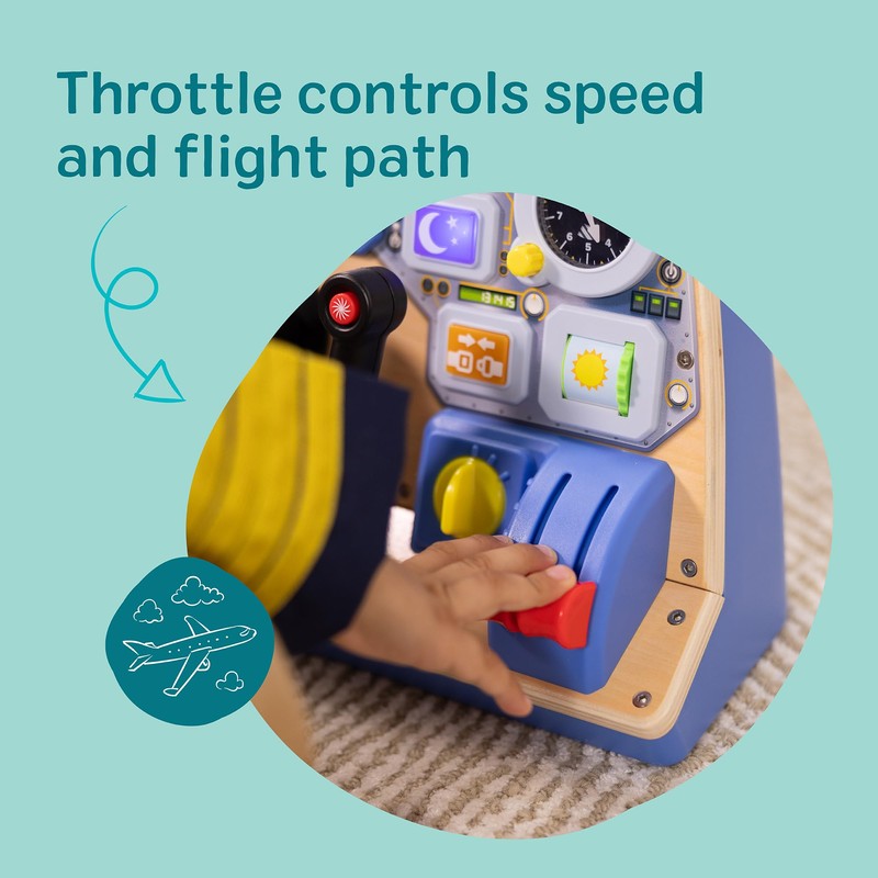 Melissa & Doug Jet Pilot Interactive Dashboard, Pretend Play Airplane