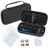 KujectアクセサリーセットSwitch 2専用 収納ケース＋スクリーン強化フィルム＋シリコン保護カバー＋サムグリップキャップ 耐衝撃 防塵 防汚 大容量 持ち運び便利 (ブラック)