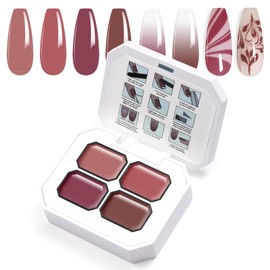 U-Shinein Gradient Painting Gel, 4 Colors Ombre Gel Nail Polish for Ombre Nails Aura Nails French Manicure Blush Nail Art Long-lasting Soak Off UV DIY Nail Art Palette C3 Nude Pink Trap