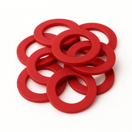 10-Pack 1/2 Inch Garden Hose Washers – Heavy Duty Red Rubber Flat Gaskets & O-Rings for Garden Hose Fittings, Leak-Proof and Reusable