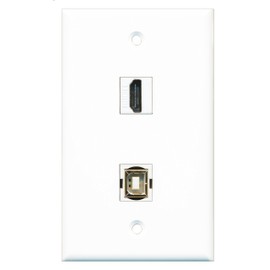 RiteAV - 1 Port HDMI 1 Port USB B-B Wall Plate - Bracket Included