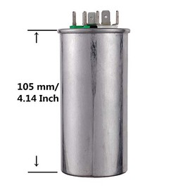 BOJACK 35+5uF 35 5 MFD ± 6% 370V/440V CBB65 Condensador de arranque circular de doble funcionamiento para funcionamiento de motor de CA o arranque de ventilador o condensador recto