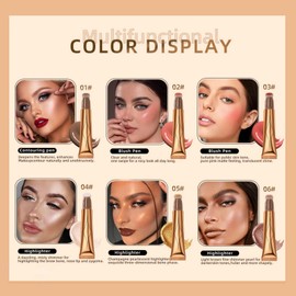 Lucoss Liquid Blush Stick, Blush Stick, Blush Beauty Wall, Wand Makeup Contour Wand Liquid Blush with Pillow Applicator, Naturally Mixable Cream Concealer Stick