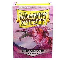10 Packs Dragon Shield Matte Diamond Pink Standard Size 100 ct Card Sleeves Display Case