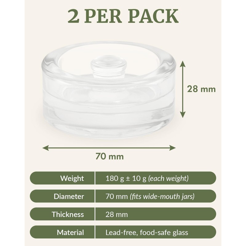 Elementi Fermentation Weight Set of 2 – Easy Grip Glass