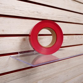 Slatwall Vinyl Insert Decorative Accent Strip, 130 FT Long x 1.25" H, 1 Roll Covers a 4' x 8' Panel, 5 Pack, Red