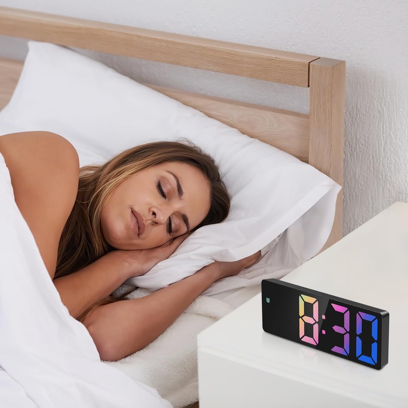 Ankilo Digital Alarm Clock, LED Clock for Bedroom, Electronic Office