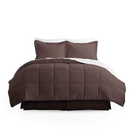 Merit Linens 8-Piece Down-Alternative Comforter Set - Full Chocolate