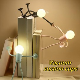 Changeable Shape Funny Sportsman Night Light, Suction Cup Bendable Mini Night Light, Table Top Decorative Night Light, Suitable for Bedroom,Bathroom,Corridor,Kitchen (4*Color mixes)