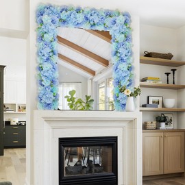 RIDDSEE Dinning Table Flower Centerpieces -6packs Blue Artificial Silk Flowers 3D Floral Arch Arrangements Center Piece for Party Bridal Shower Reception Sweetheart Dining Table Runner Decorations