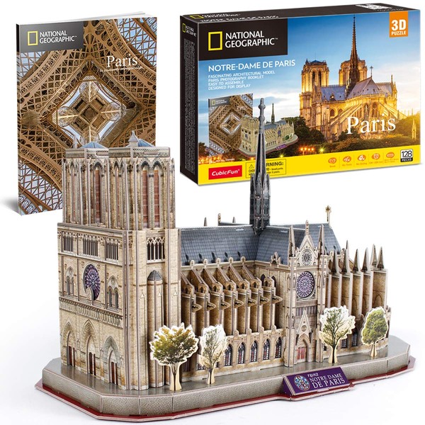 3D Puzzles for Kids Ages 8-10 - Notre Dame de Paris Gifts for 10 Year Old Girl Boy - Art STEM Projects for Kids Ages 8-12 - Classroom Desk Decorations, 128 Pieces
