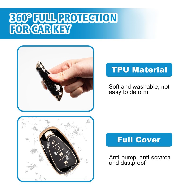 Rislobx Key Fob Cover Fit for Chevy Key, Car Key