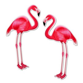 AK Wall Art Flamingos Pink Beautiful Set of 2 Vinyl Sticker - Car Window Bumper Laptop - SELECT SIZE