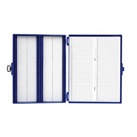 Heathrow Scientific HS15994M 100 Place Slide Box, Blue