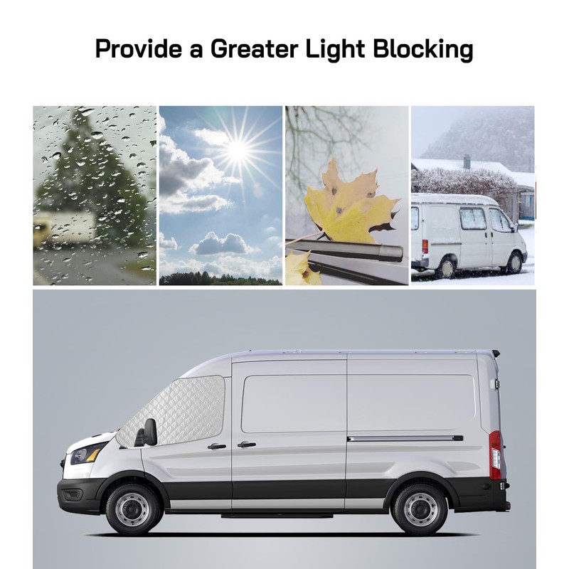 VANNCAMP Windshield Cover for Ford Transit 2016-2025 Motorhome,Van, Front Window