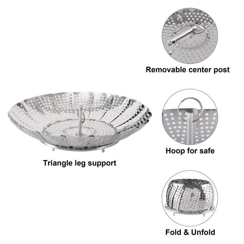 Zocy Steamer Basket, Stainless Steel Vegetable Steam Baskets for Steaming