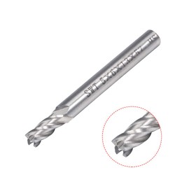 Sourcingmap 6mm Shank 5mm x 13mm Straight Flat Nose End Mill Cutter CNC Router Bits 4 Flute