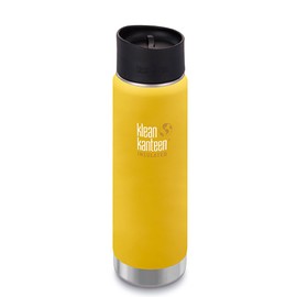 Klean Kanteen Wide Vacuum Insulated with Cafe Cap 2.0, Water Bottle, yellow, l